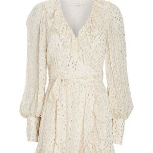 Zimmermann  lurex wrap mini dress